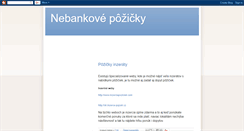 Desktop Screenshot of nebankove-pozicky.blogspot.com