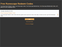 Tablet Screenshot of freerunescaperedeemcodes.blogspot.com