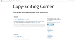 Desktop Screenshot of copyeditingcorner.blogspot.com