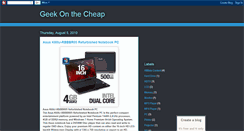 Desktop Screenshot of geekonthecheap.blogspot.com