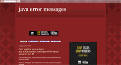 Desktop Screenshot of javaerrorsinfo.blogspot.com