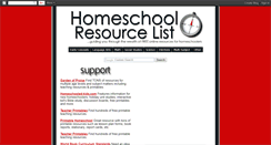 Desktop Screenshot of homeschool-resource-list-sites.blogspot.com