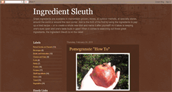 Desktop Screenshot of ingredientsleuth.blogspot.com