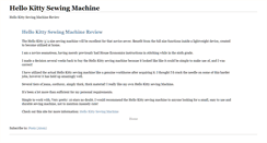 Desktop Screenshot of hellokittysewingmachineinfo.blogspot.com