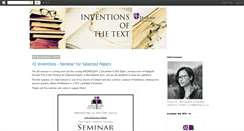 Desktop Screenshot of inventionsofthetext.blogspot.com