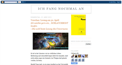 Desktop Screenshot of ichfangnochmalan.blogspot.com