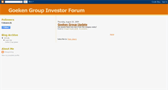 Desktop Screenshot of goekengroupinvestorforum.blogspot.com