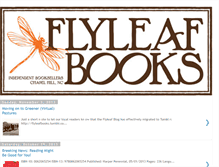 Tablet Screenshot of flyleafbooks-chapelhill.blogspot.com