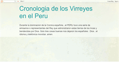 Desktop Screenshot of cronologiadelosvirreyesdelperu.blogspot.com