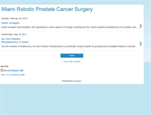 Tablet Screenshot of miamiroboticprostatecancersurgery.blogspot.com