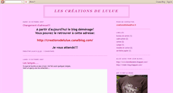 Desktop Screenshot of lescreationsdelulue.blogspot.com