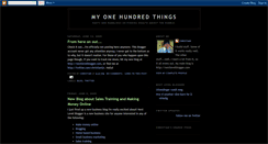 Desktop Screenshot of myonehundredthings.blogspot.com