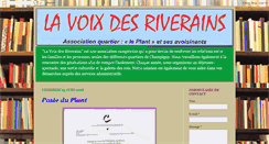 Desktop Screenshot of lavoixdesriverains.blogspot.com