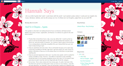 Desktop Screenshot of hannahsaysso.blogspot.com