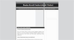 Desktop Screenshot of bankalarkrediler.blogspot.com