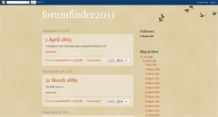 Desktop Screenshot of forumfinder2011.blogspot.com