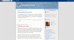 Desktop Screenshot of anabaptiststudies.blogspot.com