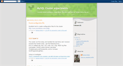 Desktop Screenshot of mysqlclusterexperiments.blogspot.com