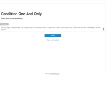 Tablet Screenshot of conditiononeandonly.blogspot.com