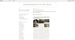 Desktop Screenshot of preponderanceofthesmall.blogspot.com