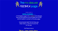 Desktop Screenshot of obscurefeedbackpage.blogspot.com