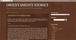 Desktop Screenshot of orientamentistorici.blogspot.com