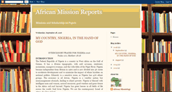 Desktop Screenshot of africanmissionreports.blogspot.com