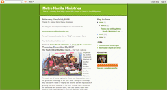 Desktop Screenshot of metromanilaministries.blogspot.com