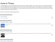 Tablet Screenshot of comeinthrees.blogspot.com