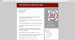 Desktop Screenshot of giveusbackourgame.blogspot.com