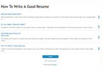 Tablet Screenshot of howtowriteagoodresumenow.blogspot.com