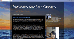 Desktop Screenshot of memoriesnlifestories.blogspot.com