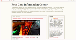 Desktop Screenshot of footcareinformationcenter.blogspot.com