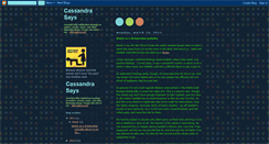 Desktop Screenshot of cassandrasays.blogspot.com