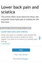 Mobile Screenshot of lowerbackpainandsciatica.blogspot.com