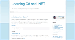 Desktop Screenshot of learningcsharpnet.blogspot.com