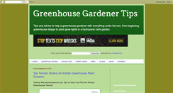 Desktop Screenshot of greenhousegardenertips.blogspot.com