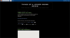 Desktop Screenshot of lesserknownorigin.blogspot.com