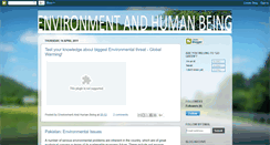 Desktop Screenshot of environmentandhumanbeing.blogspot.com