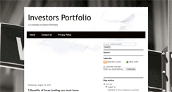 Desktop Screenshot of investorsportfolio.blogspot.com