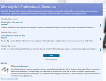 Tablet Screenshot of meredythresumes.blogspot.com