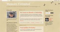 Desktop Screenshot of memoirsunlimited.blogspot.com