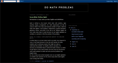 Desktop Screenshot of domathproblems.blogspot.com