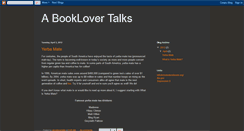 Desktop Screenshot of abooklovertalks.blogspot.com