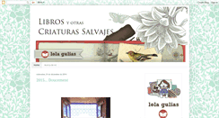 Desktop Screenshot of librosyotrascriaturassalvajes.blogspot.com