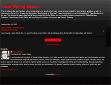 Tablet Screenshot of grantwritingmatters.blogspot.com