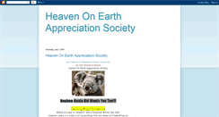 Desktop Screenshot of heavenonearthappreciationsociety.blogspot.com