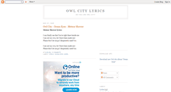 Desktop Screenshot of owl-city-lyrics.blogspot.com