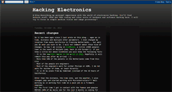 Desktop Screenshot of hackingelectronics.blogspot.com