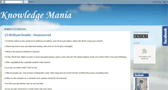 Desktop Screenshot of knowledgemania99.blogspot.com